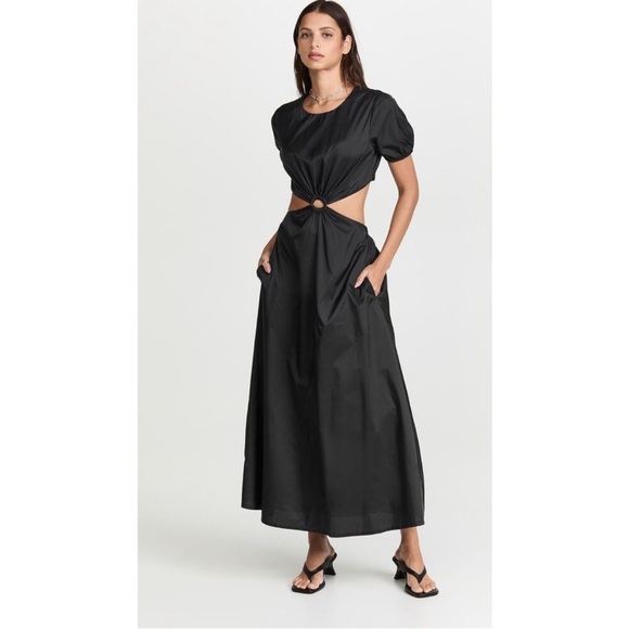 STAUD Dresses & Skirts - STAUD Calypso Midi Dress Black